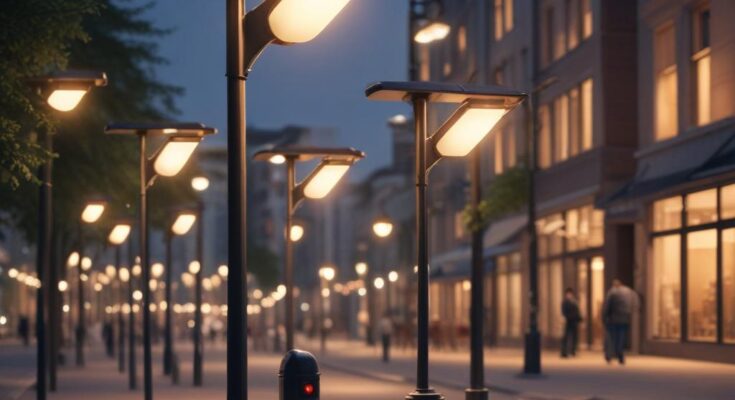 Уличные консольные светильники с солнечными станциями и светодиодным освещением: характеристики конструкции и области применения